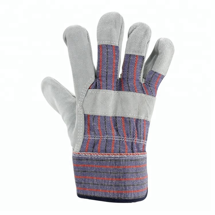 Pánske lacné ochranné bezpečnostné rukavice z hovädzej štiepanej kože pre zimné stavebné kožené pracovné rukavice