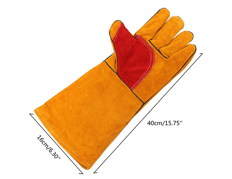 Mens Cheap Cow Split Leather Solder Welding Gloves-05