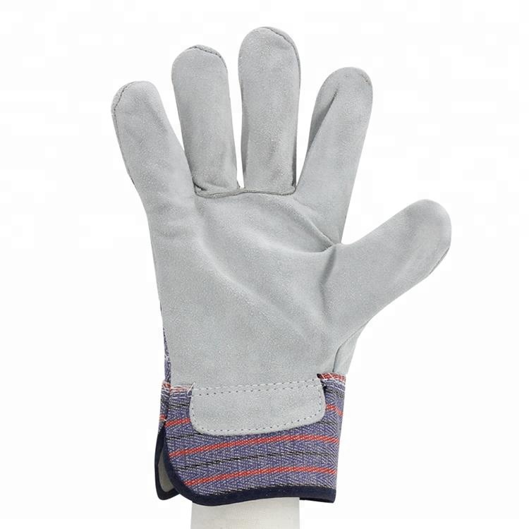 Pánské levné ochranné bezpečnostní rukavice z hovězí štípenky pro zimní stavební kožené pracovní rukavice