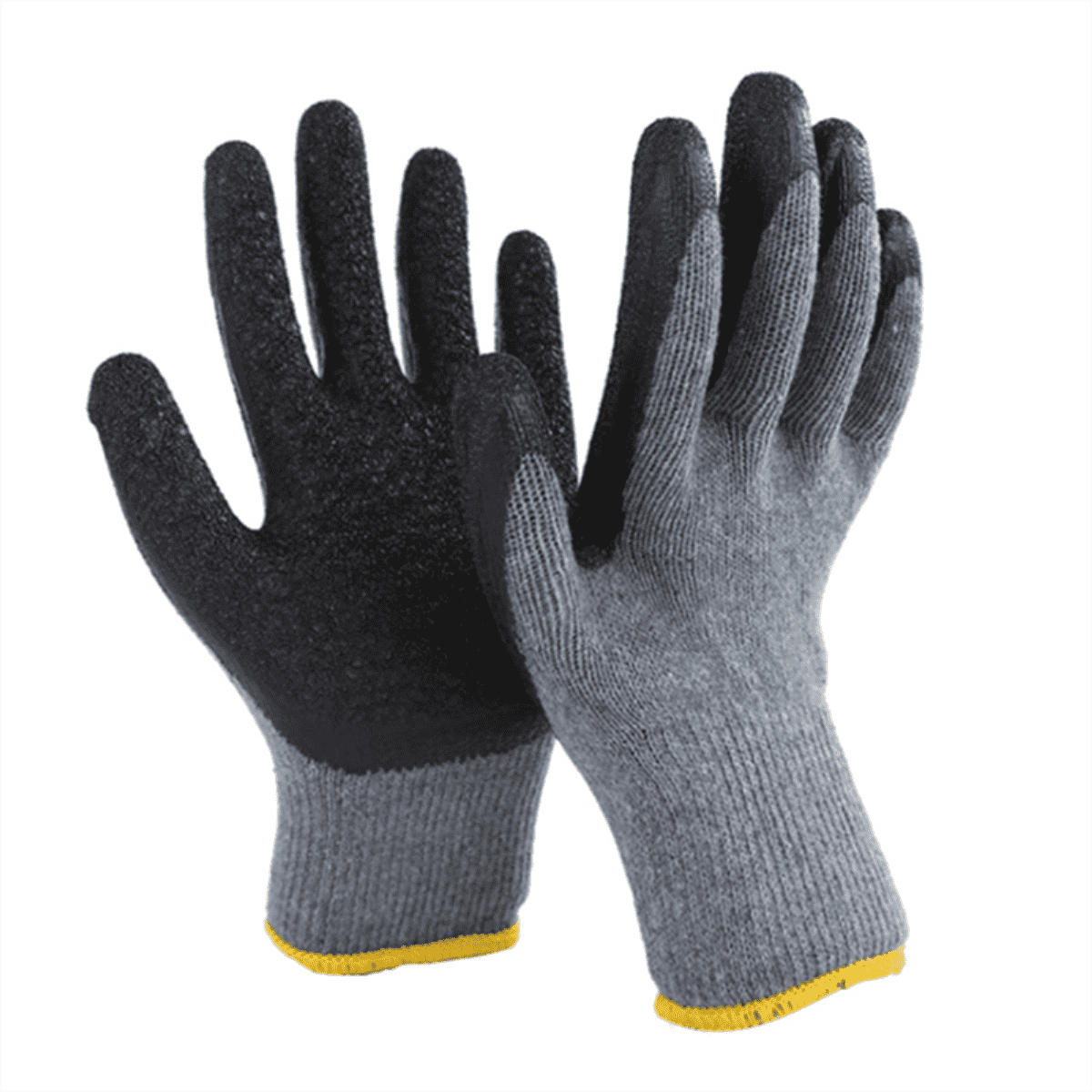 Konstrukcijske zaštitne rukavice od poliestera 10 kalibra od plavog lateksa s naboranim dlanom