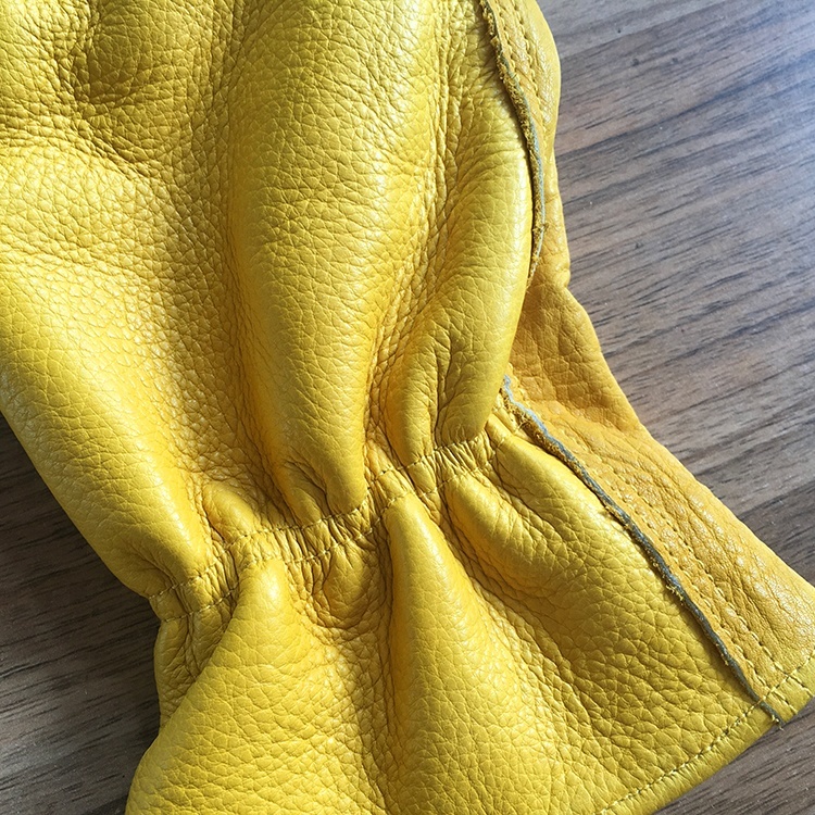 ក្រុមហ៊ុនផលិតប្រទេសចិន Yellow Natural Cow Grain Yellow Leather Cheap Work Gloves-08