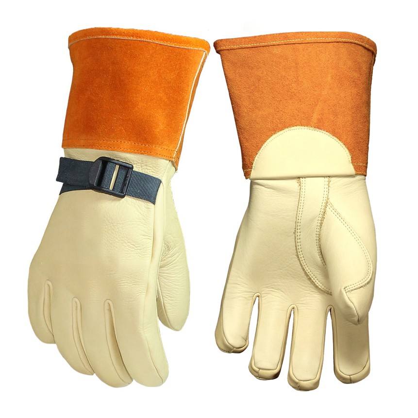 Elektryske Protector Leather Wurk Handschoenen