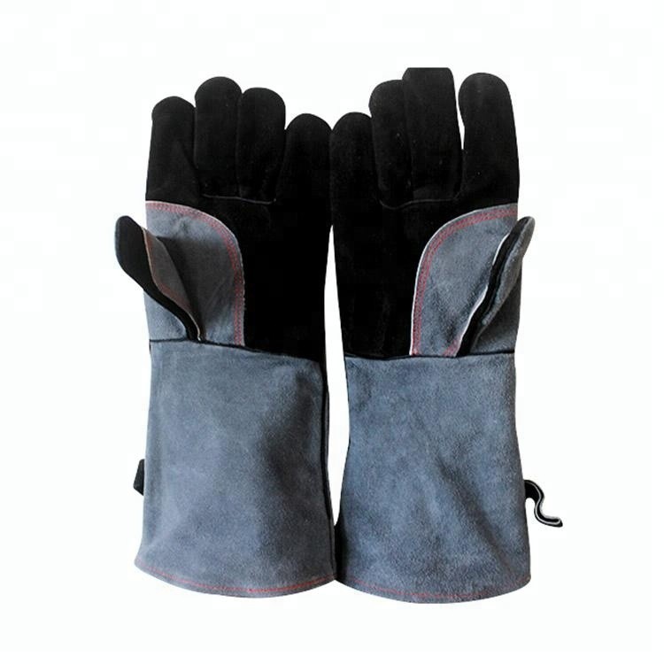 Leather Oven Grill ធន់នឹងកំដៅ ស្រោមដៃសាច់អាំងសម្រាប់ដុត BBQ Steam Gloves