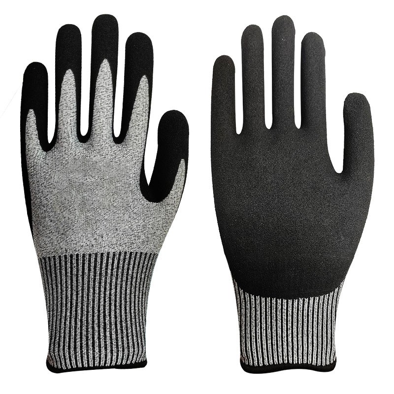 ʻO ANSI ʻoki ʻoki kiʻekiʻe A8 Hana Palekana Glove Steel Wire Cut Proof Glove