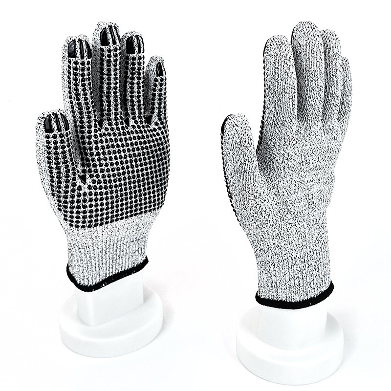 Cut Resistant Dot Grip Gloves PVC Coated Best Cut Resistant Gloves ສໍາລັບການກໍ່ສ້າງ