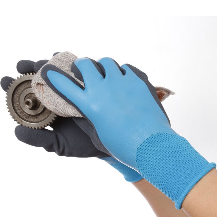 13ゲージ防水滑らかな砂質ニトリルパームコーティング手袋家庭用耐久性のある保護手袋