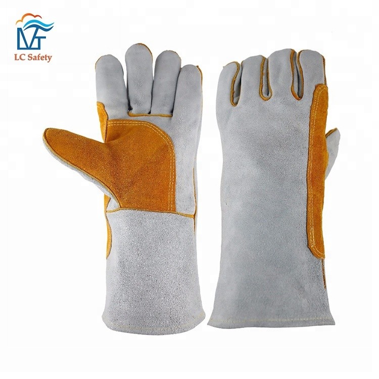 Ikhwalithi Enhle Engazweli Inkomo I-Split Isikhumba I-Welding Gloves Welder