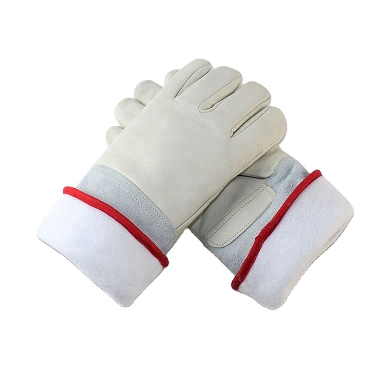 Liquid Nitrogen Low Temperature Resistant Freezer Leather Cryogenic Glove pro Sicca Ice
