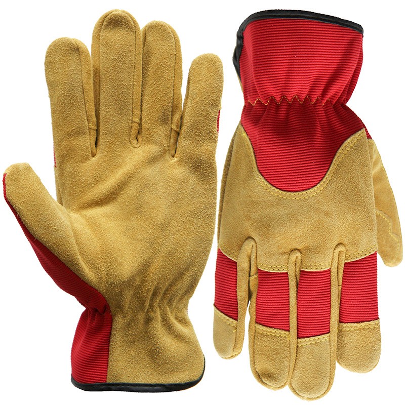 Leather Labor Protection Gloves Heavy Machinery Short Construction Leather Gloves