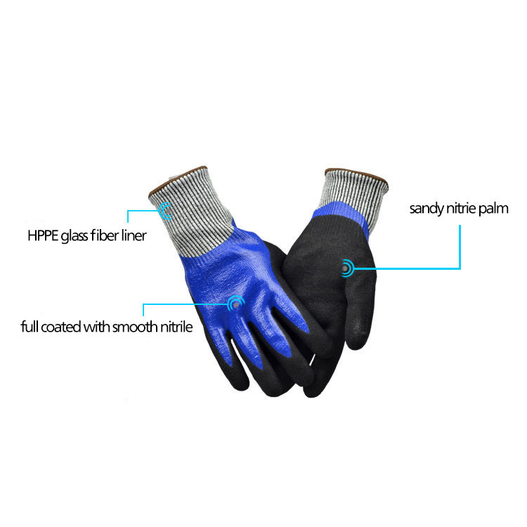 Nitril Dipped Water en Cut Resistant Safety Handschoenen