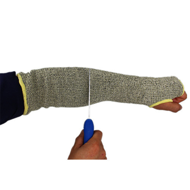 Ахоўныя пальчаткі з арамідным вязаннем і доўгімі ахоўнымі рукавамі для рук