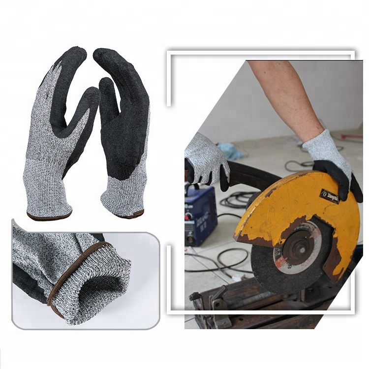 Високоякісні водонепроникні, стійкі до порізів рукавички з чорним піщаним нітриловим покриттям, рукавички для нафтової промисловості