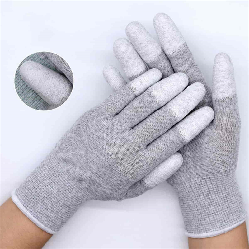 Антистатические перчатки из углеродного волокна, нейлоновые перчатки с полиуретановым покрытием, перчатки для охраны труда